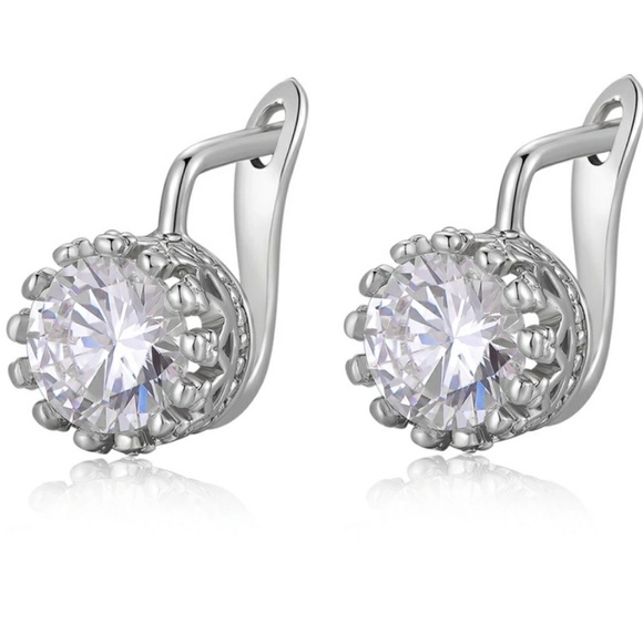 Crown Austrain Crystal Earrings - Picture 2 of 3